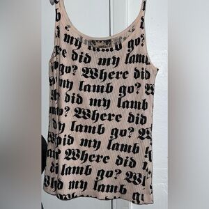 L.A.M.B. Pink and Black Graphic Tank Top *rare*